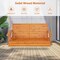 Costway Porch Swing Wood Outdoor Patio Hanging Bench Chair for Garden Backyard White/orange